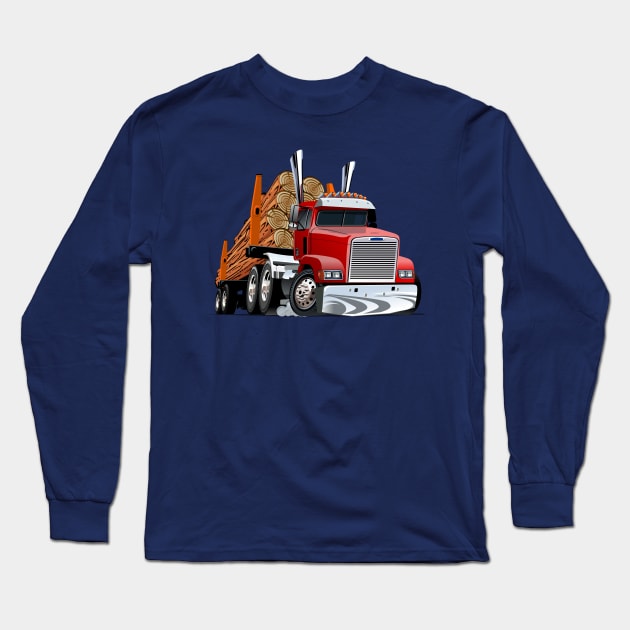 Cartoon truck Long Sleeve T-Shirt by Mechanik